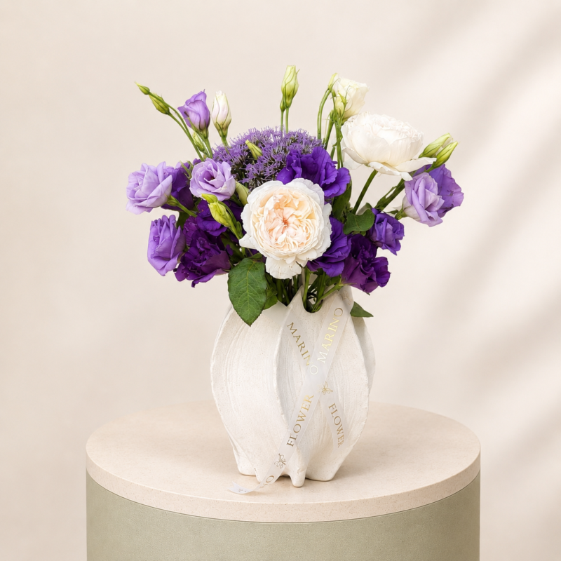 Peony & Lisianthus Elegance Vase